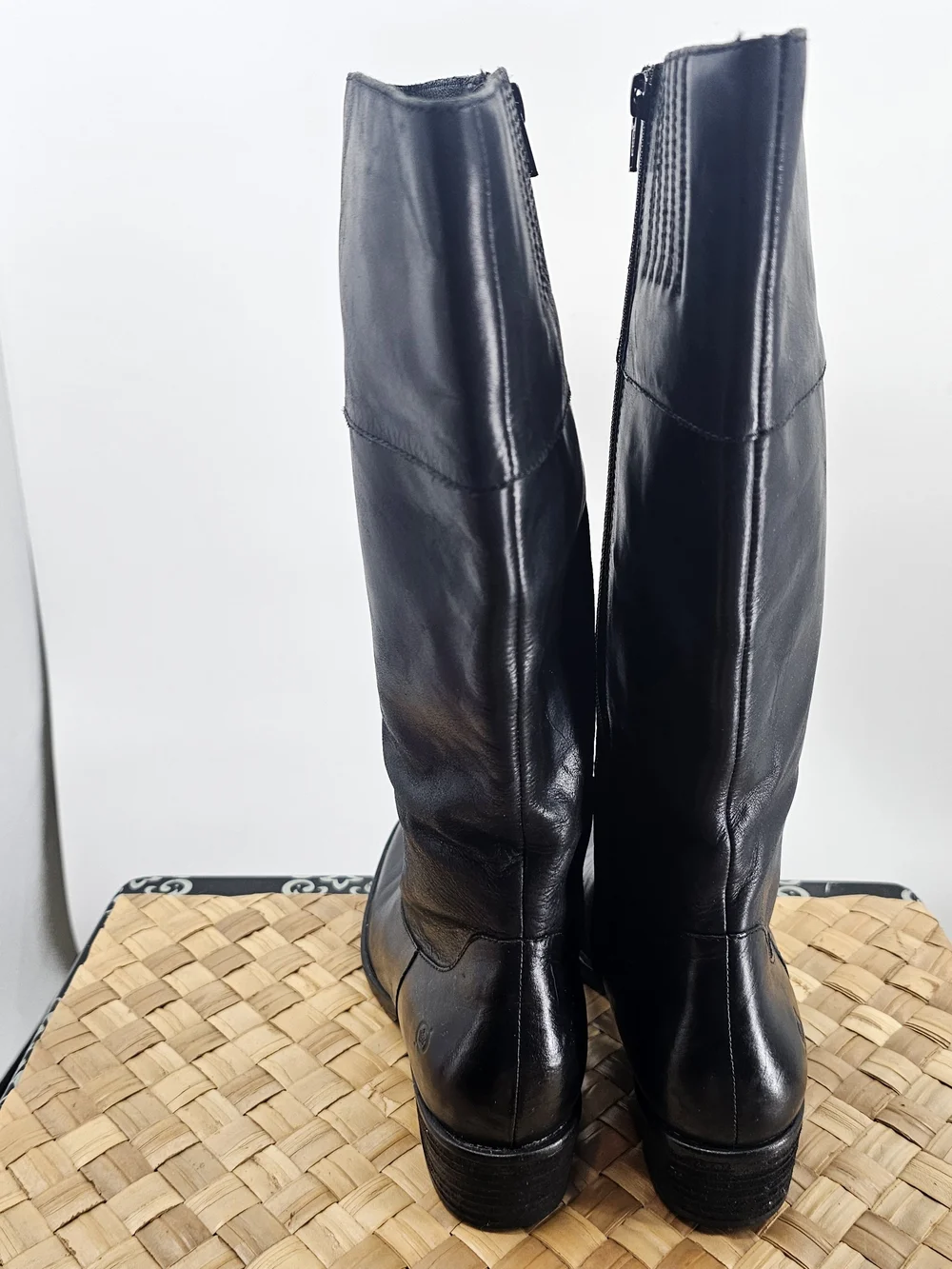 Born Classic Black Leather High Riding Boots Size 10
